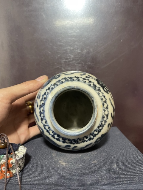 古玩陶瓷明青花八寶紋蓋罐拍賣，當前價格8500元
