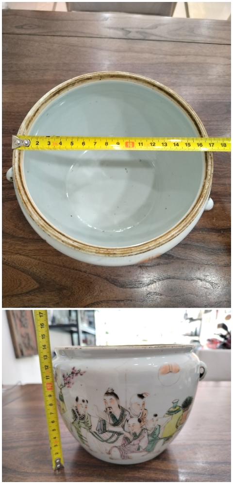 古玩陶瓷汪芳林油粉彩人物故事紋粥罐拍賣，當(dāng)前價(jià)格750元