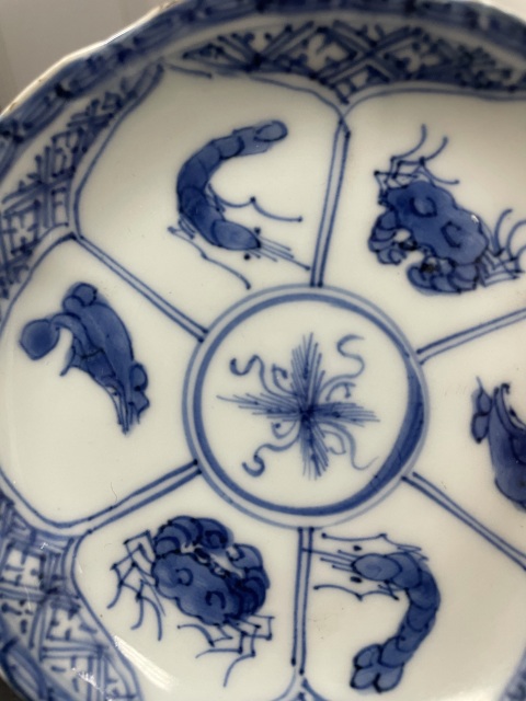 古玩陶瓷清·康熙青花魚蝦蟹紋杯碟拍賣,當(dāng)前價(jià)格2680元