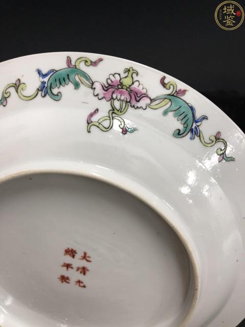 古玩陶瓷大清光緒年製官窯本朝款黃釉萬壽無疆大盤拍賣,當前價格3500元