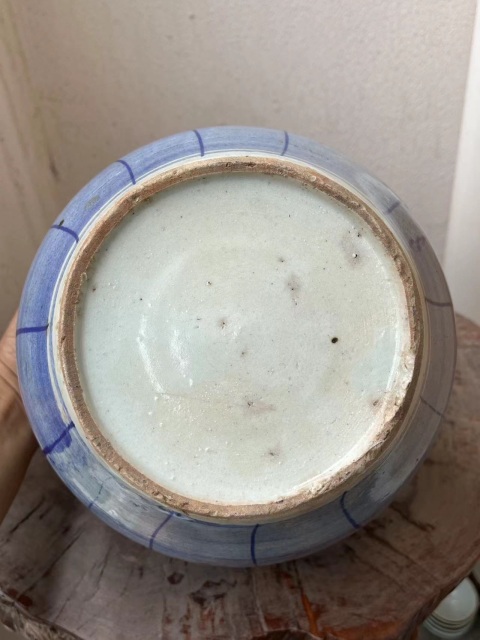 古玩陶瓷花卉紋青花西瓜罐拍賣,當(dāng)前價格99元