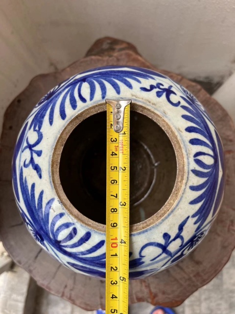 古玩陶瓷花卉紋青花西瓜罐拍賣,當(dāng)前價格99元