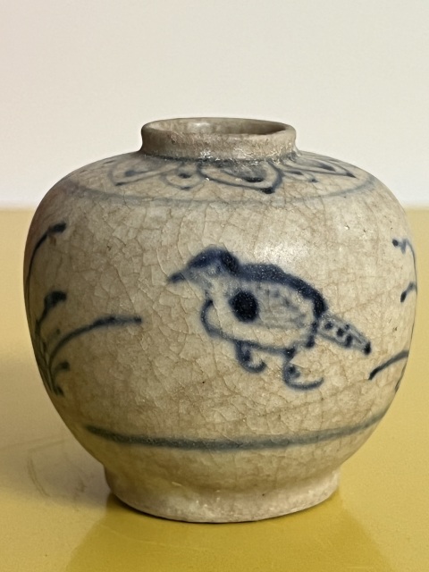 古玩陶瓷明代青花花鳥紋水盂拍賣,當前價格2000元