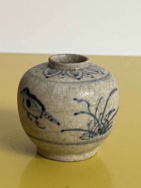 古玩陶瓷明代青花花鳥紋水盂拍賣,當前價格2000元
