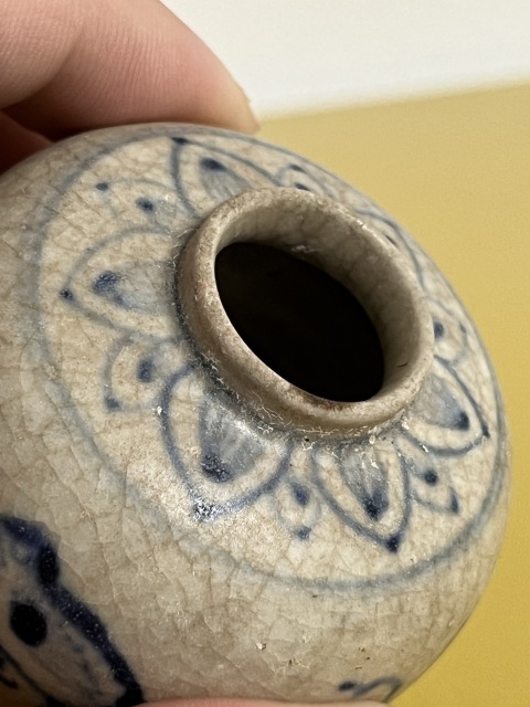 古玩陶瓷明代青花花鳥紋水盂拍賣,當前價格2000元