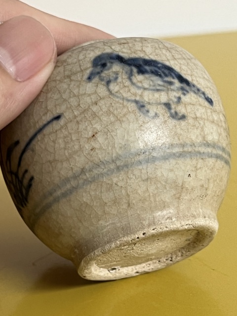 古玩陶瓷明代青花花鳥紋水盂拍賣,當前價格2000元
