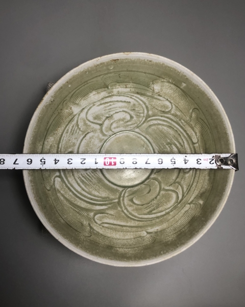 古玩陶瓷金村青瓷刻花斗笠碗拍賣,當前價格3600元
