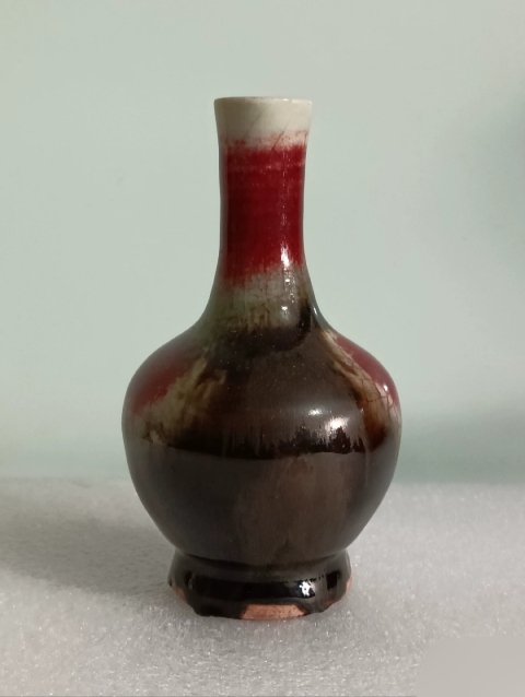 古玩陶瓷晚清三羊開泰天球瓶拍賣，當前價格12000元
