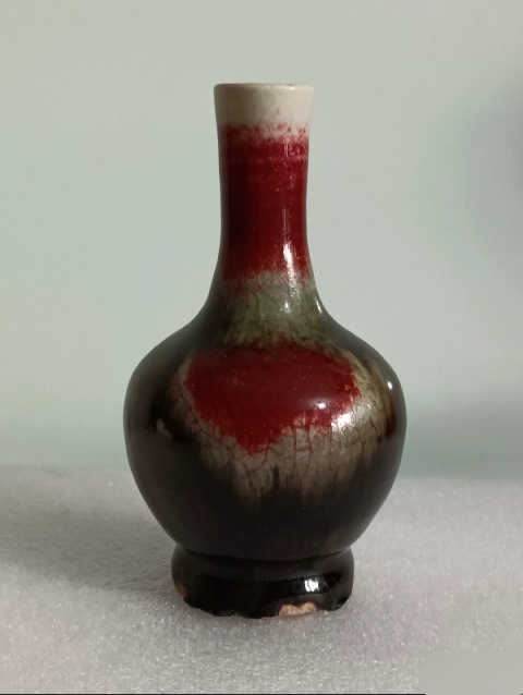 古玩陶瓷晚清三羊開泰天球瓶拍賣，當前價格12000元