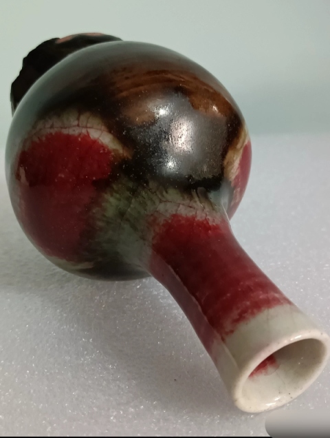 古玩陶瓷晚清三羊開泰天球瓶拍賣，當前價格12000元