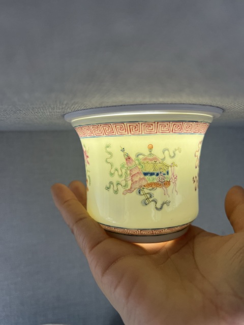 古玩陶瓷粉彩八寶紋菖蒲盆拍賣，當前價格6500元