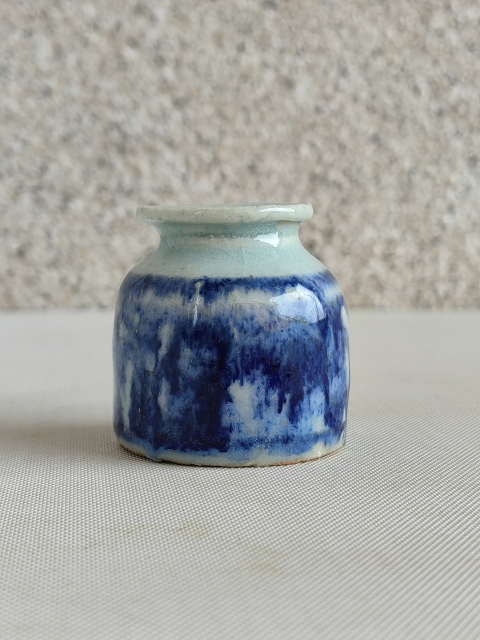 古玩陶瓷清代道光青花水盂拍賣,當前價格550元