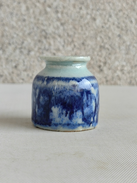 古玩陶瓷清代道光青花水盂拍賣,當前價格550元