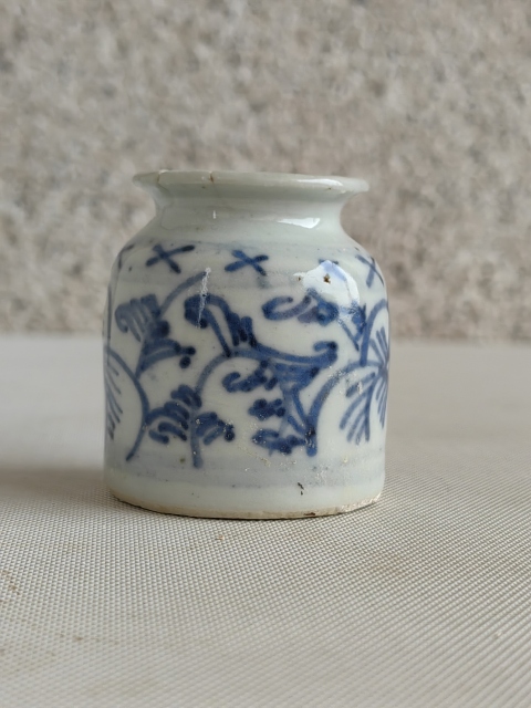 古玩陶瓷清代道光青花水盂拍賣，當前價格298元