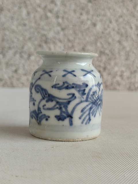 古玩陶瓷清代道光青花水盂拍賣，當前價格298元