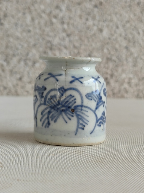 古玩陶瓷清代道光青花水盂拍賣，當前價格298元