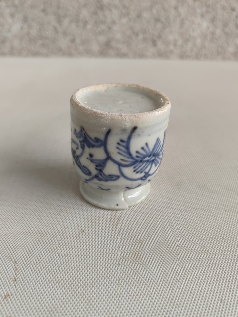 古玩陶瓷清代道光青花水盂拍賣，當前價格298元
