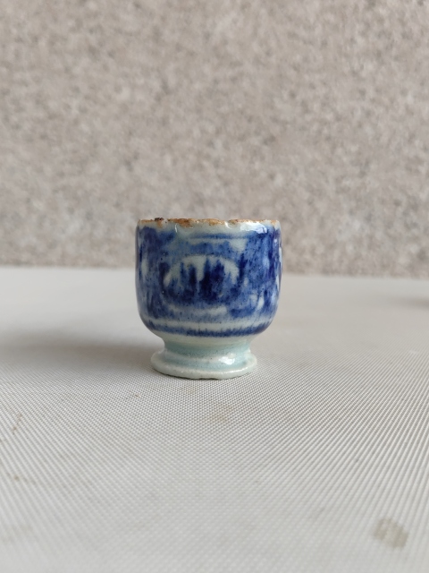 古玩陶瓷清代道光青花水盂拍賣,當前價格550元