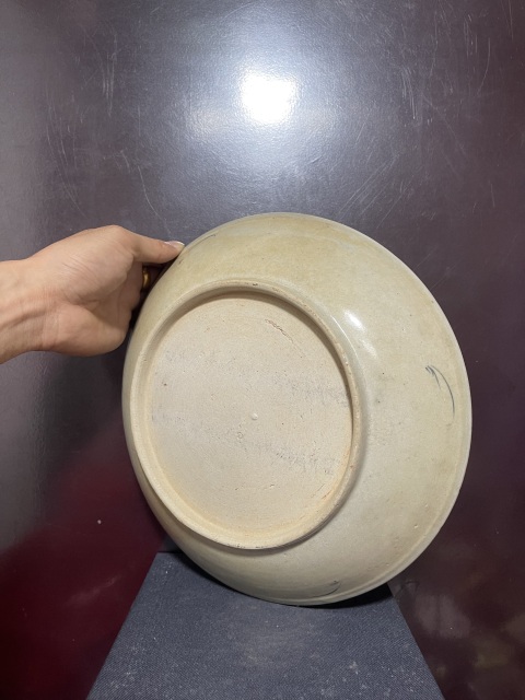 古玩陶瓷清青花釉里紅鳳穿牡丹圖盤拍賣，當前價格8800元