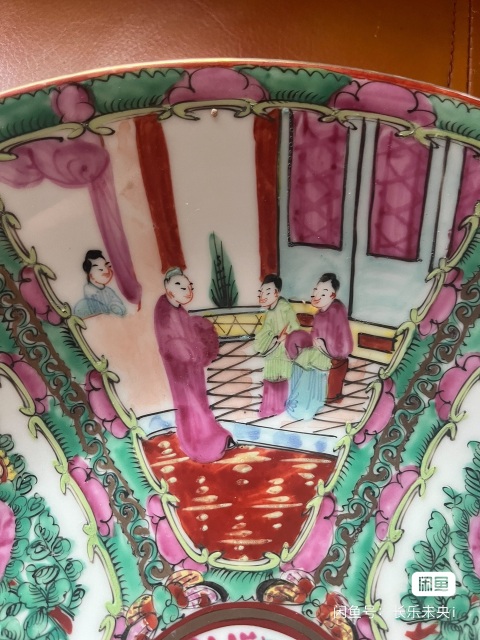 古玩陶瓷廣彩人物故事紋掛盤拍賣，當前價格1200元