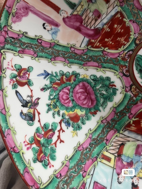 古玩陶瓷廣彩人物故事紋掛盤拍賣，當前價格1200元