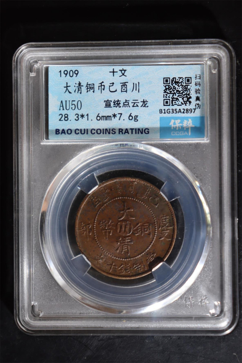古玩錢幣大清銅幣已酉川十文拍賣，當前價格260元