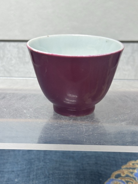 古玩陶瓷民國名家胡隆昌造胭脂紅釉杯拍賣，當前價格390元