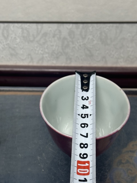 古玩陶瓷民國名家胡隆昌造胭脂紅釉杯拍賣，當前價格390元