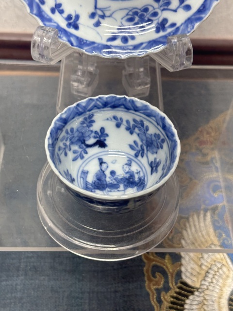 古玩陶瓷清康熙精品人物紋青花杯盤拍賣,當前價格2690元