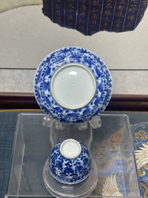 古玩陶瓷清康熙精品人物紋青花杯盤拍賣,當前價格2690元