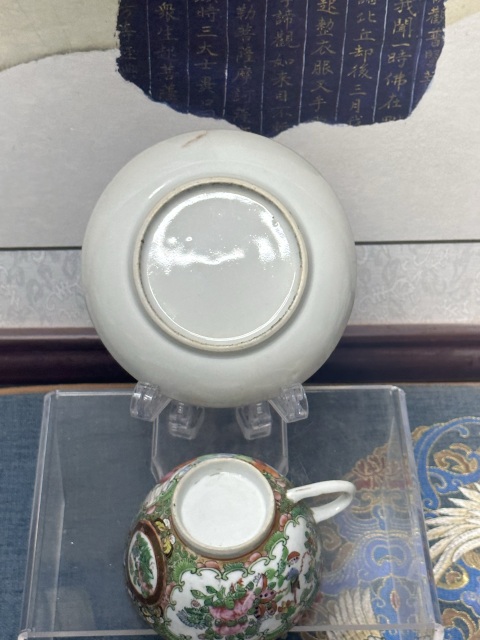 古玩陶瓷清晚期廣彩人物故事茶杯拍賣，當前價格690元