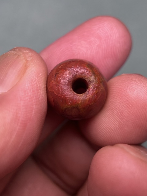 古玩玉器戰國紅鎬瑪瑙珠2拍賣,當前價格8600元