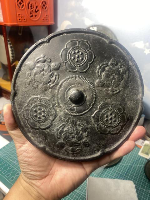 古玩銅器唐代寶相花大銅鏡拍賣，當前價格8500元