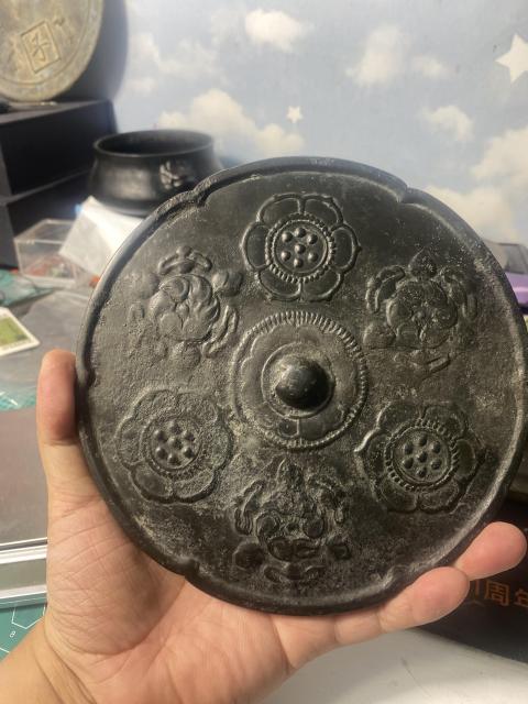 古玩銅器唐代寶相花大銅鏡拍賣，當前價格8500元