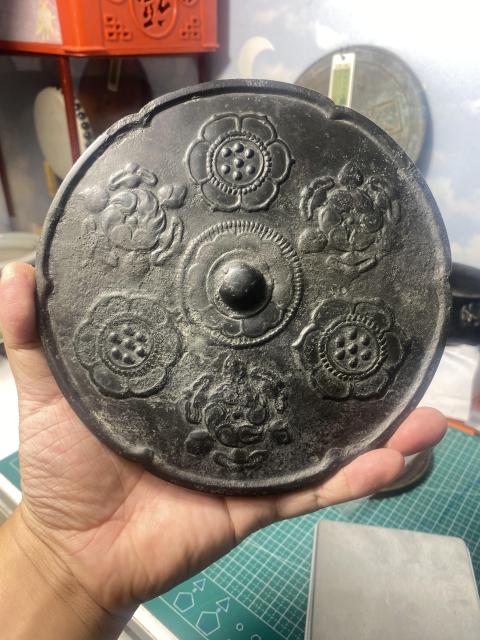 古玩銅器唐代寶相花大銅鏡拍賣，當前價格8500元