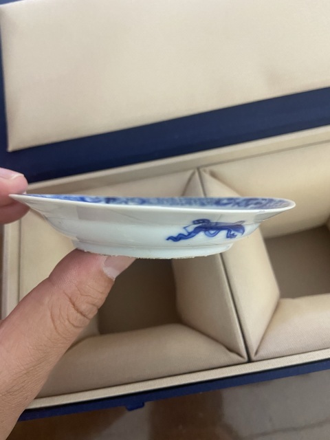 古玩陶瓷康熙 三娘教子青花小碟拍賣，當前價格1280元