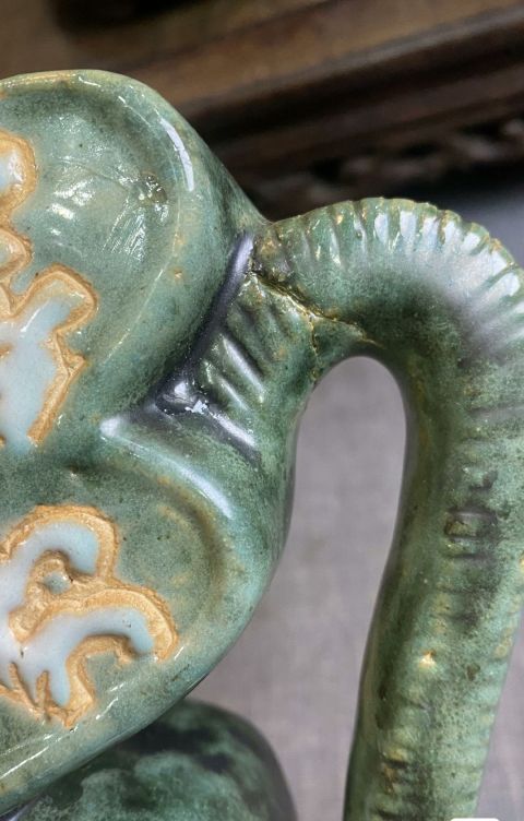 古玩陶瓷民國(guó)綠釉留白福字壺拍賣(mài),當(dāng)前價(jià)格6300元