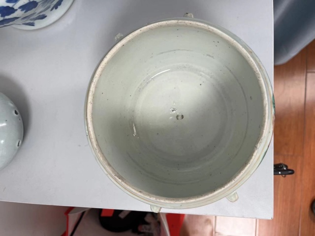 古玩陶瓷民國松鶴紋四系粥罐拍賣,當前價格200元