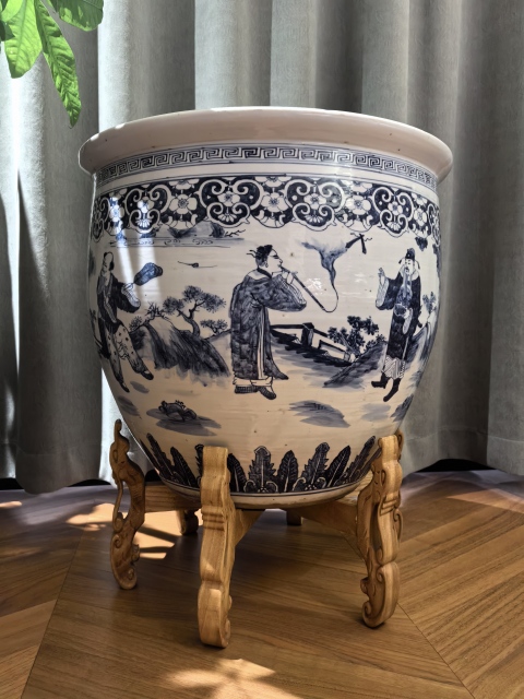 古玩陶瓷道光青花八仙人物圖畫缸拍賣,當前價格88888元