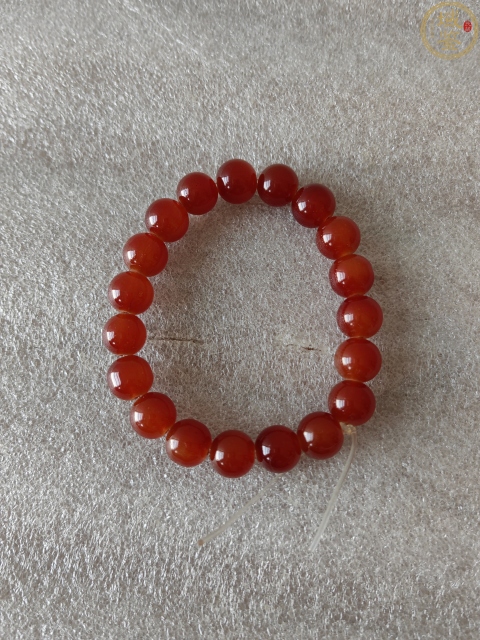 古玩玉器紅瑪瑙珠手串拍賣,當前價格268元