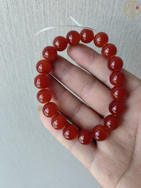 古玩玉器紅瑪瑙珠手串拍賣,當前價格268元