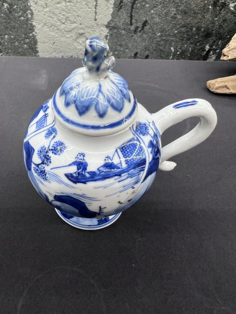 古玩陶瓷清康熙·青花山水人物紋把壺拍賣,當前價格5000元