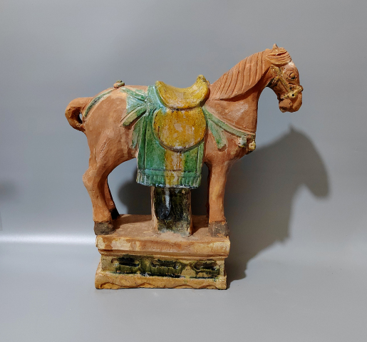 古玩陶瓷【館藏級】明代三彩陶馬俑塑像拍賣，當前價格6800元