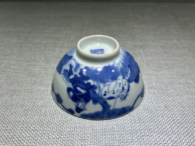 古玩陶瓷青花伯樂相馬圖茶圓拍賣，當(dāng)前價(jià)格4680元