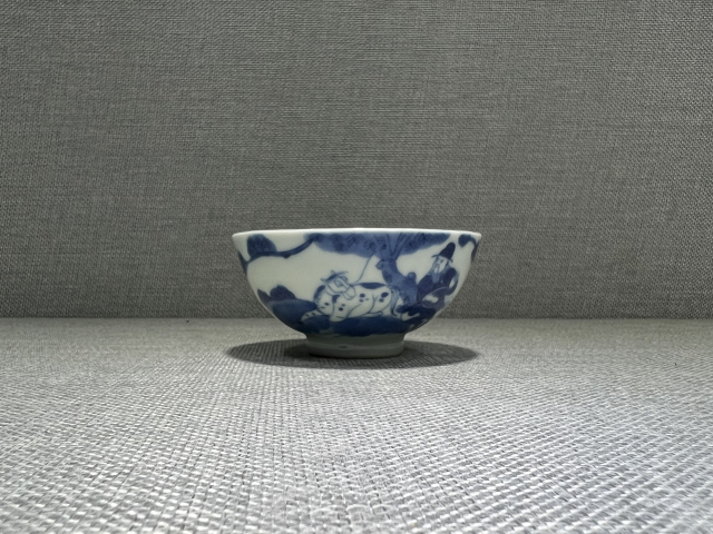古玩陶瓷青花伯樂相馬圖茶圓拍賣，當(dāng)前價(jià)格4680元