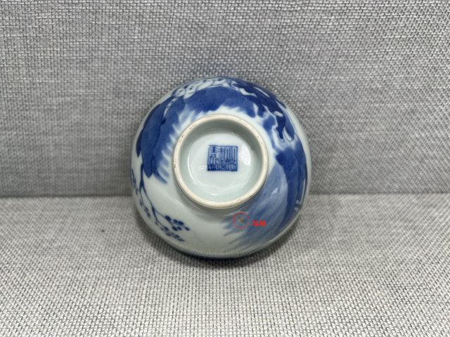 古玩陶瓷青花伯樂相馬圖茶圓拍賣，當(dāng)前價(jià)格4680元