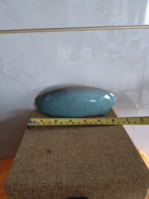 古玩陶瓷五大名窯之一鈞窯天藍釉標本拍賣,當前價格298元