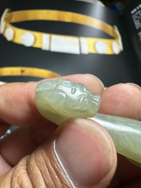 古玩玉器清代和田玉雕“龍首帶鉤”拍賣，當前價格2600元
