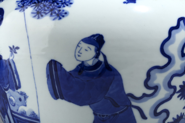 古玩陶瓷晚清·青花人物故事紋罐拍賣,當前價格18000元
