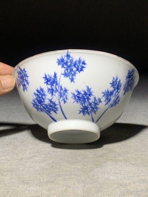 古玩陶瓷(江西瓷業公司款)藍料彩花卉紋碗拍賣,當前價格0元